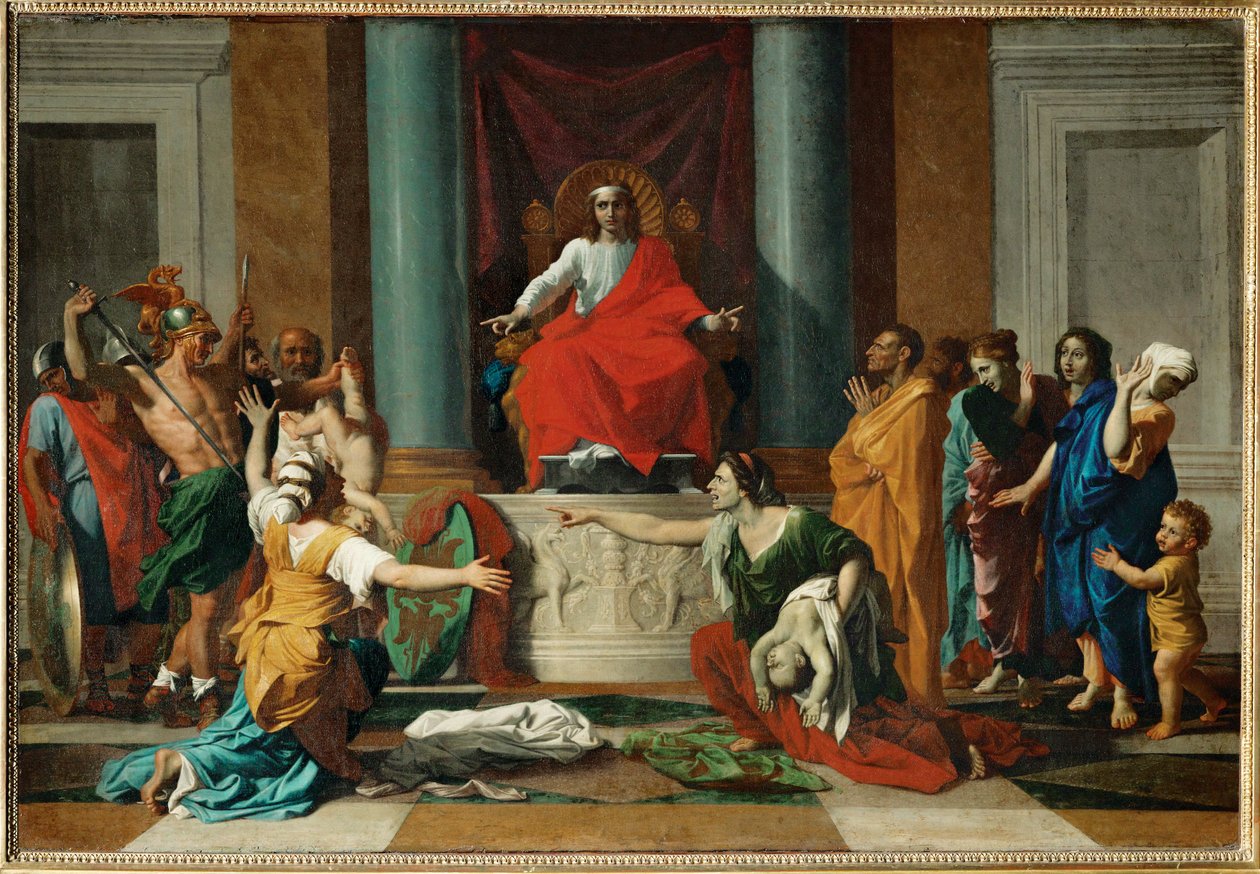 Šalamounův rozsudek - Le jugement de Salomon... od Nicolas (attr.to) Poussin