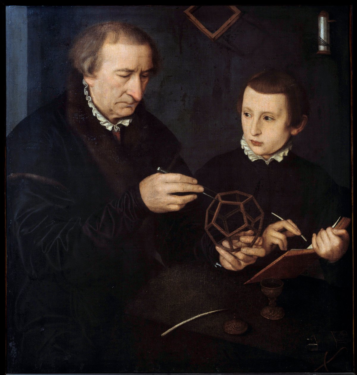 Portrét německého kaligrafa a matematika Johanna Neudorfera Starého (nebo Johana Neudorffera I. staršího od Nicolas (workshop) Neufchatel