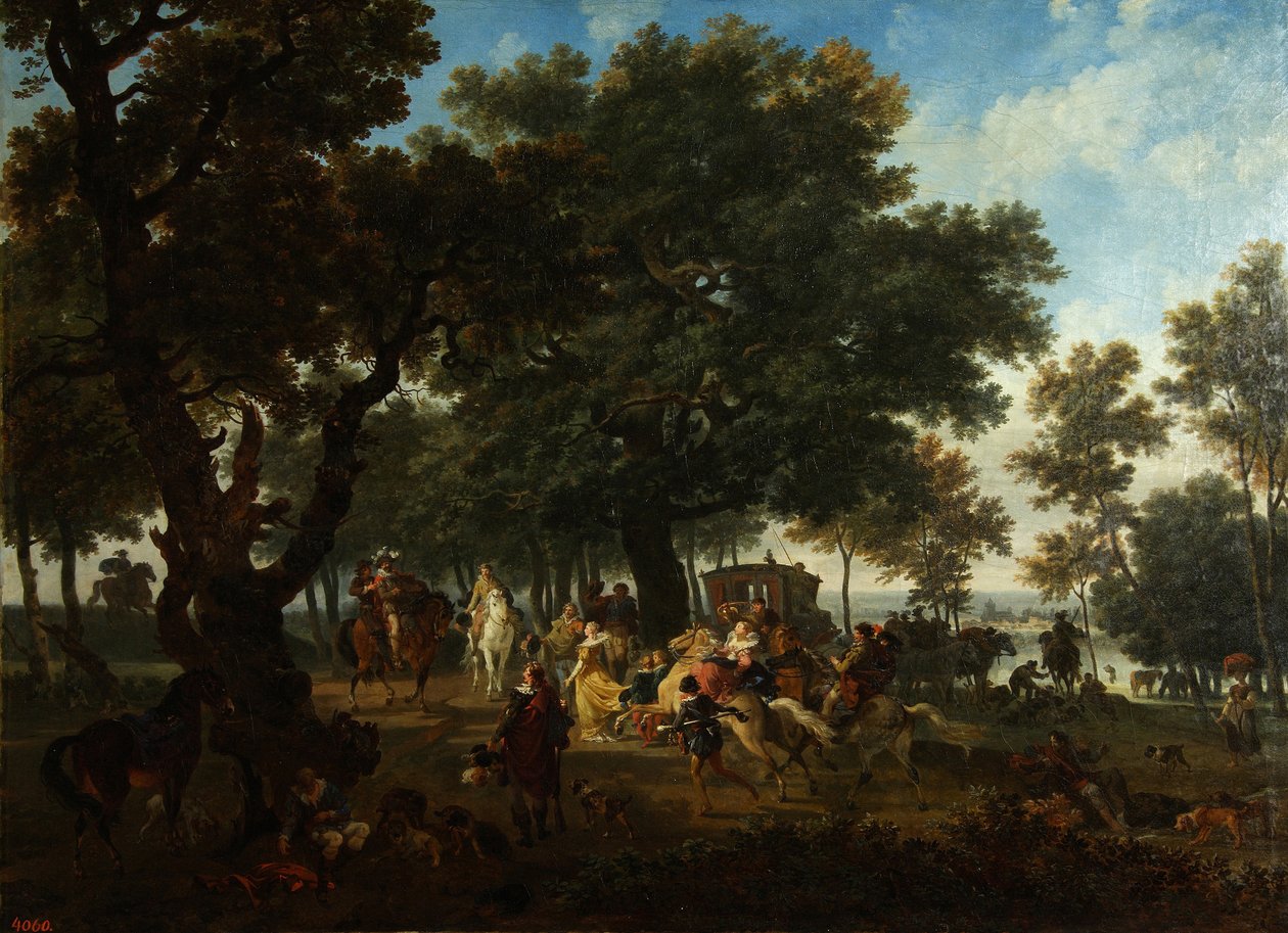 Henri IV a jeho Suite Hunting, asi 1804 od Nicolas Antoine Taunay