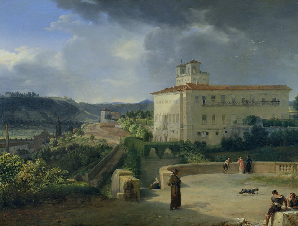 Pohled na Villa Medici, Řím od Nicolas Antoine Taunay