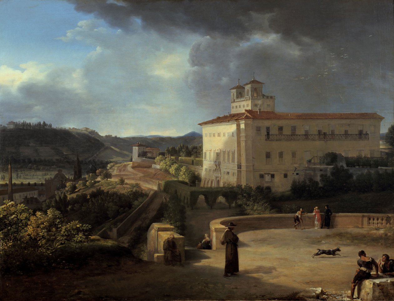 Pohled na Villa Medicis, Řím, 1815 od Nicolas Antoine Taunay