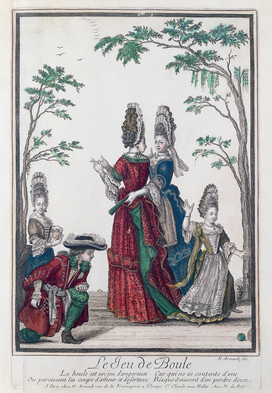 The Game of Bowls (Le Jeu de Boule), konec 17. století od Nicolas Arnoult