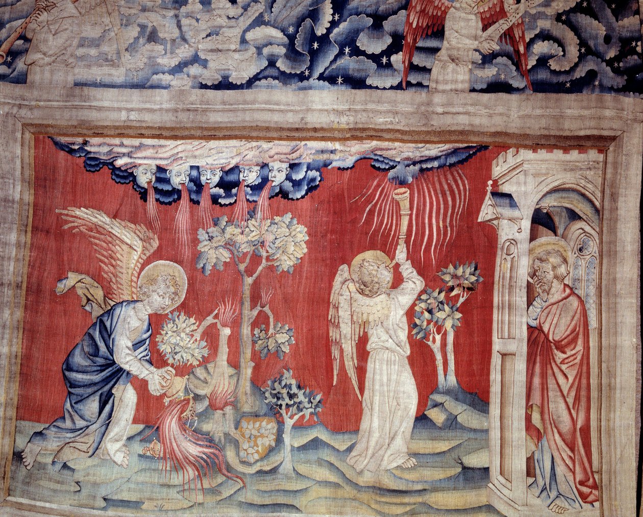 Vising of Revelation (1373 -1383), n. 30: Mrtví na zemi. Tapiserie od Nicolase Bataille (1330-1405) od Nicolas Bataille