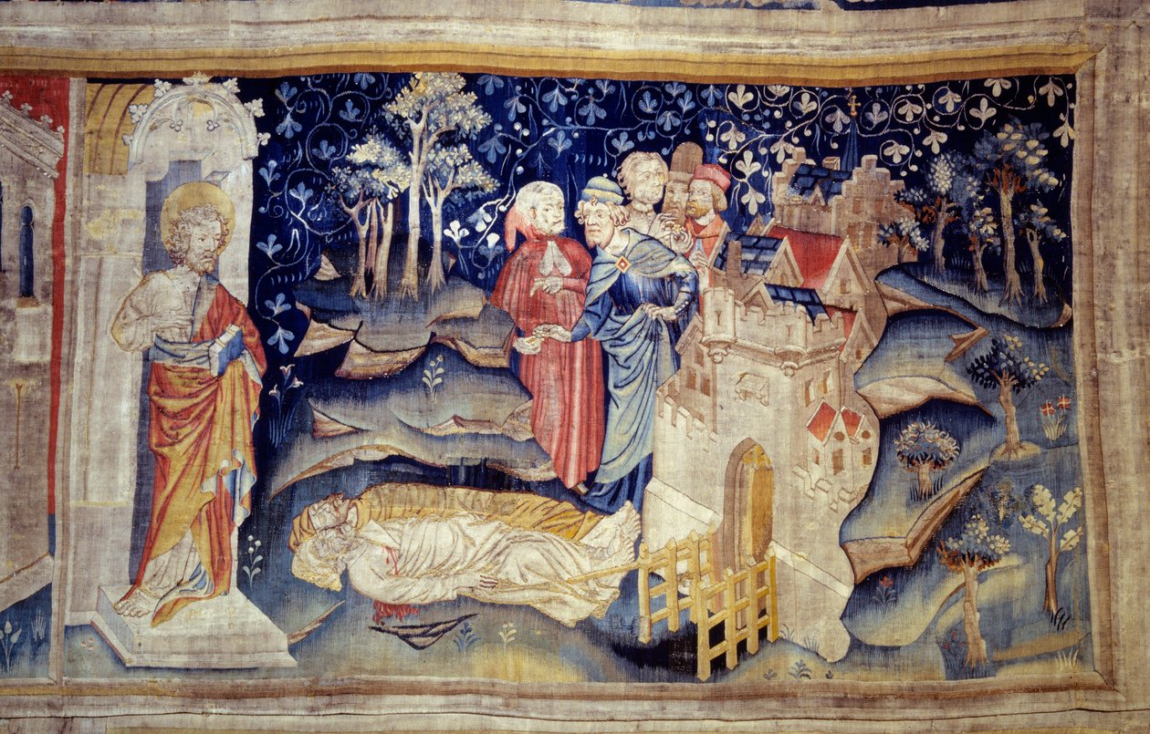 Vising of Revelation (1373 -1383), n. 30: Mrtví na zemi. Tapiserie od Nicolase Bataille (1330-1405) od Nicolas Bataille