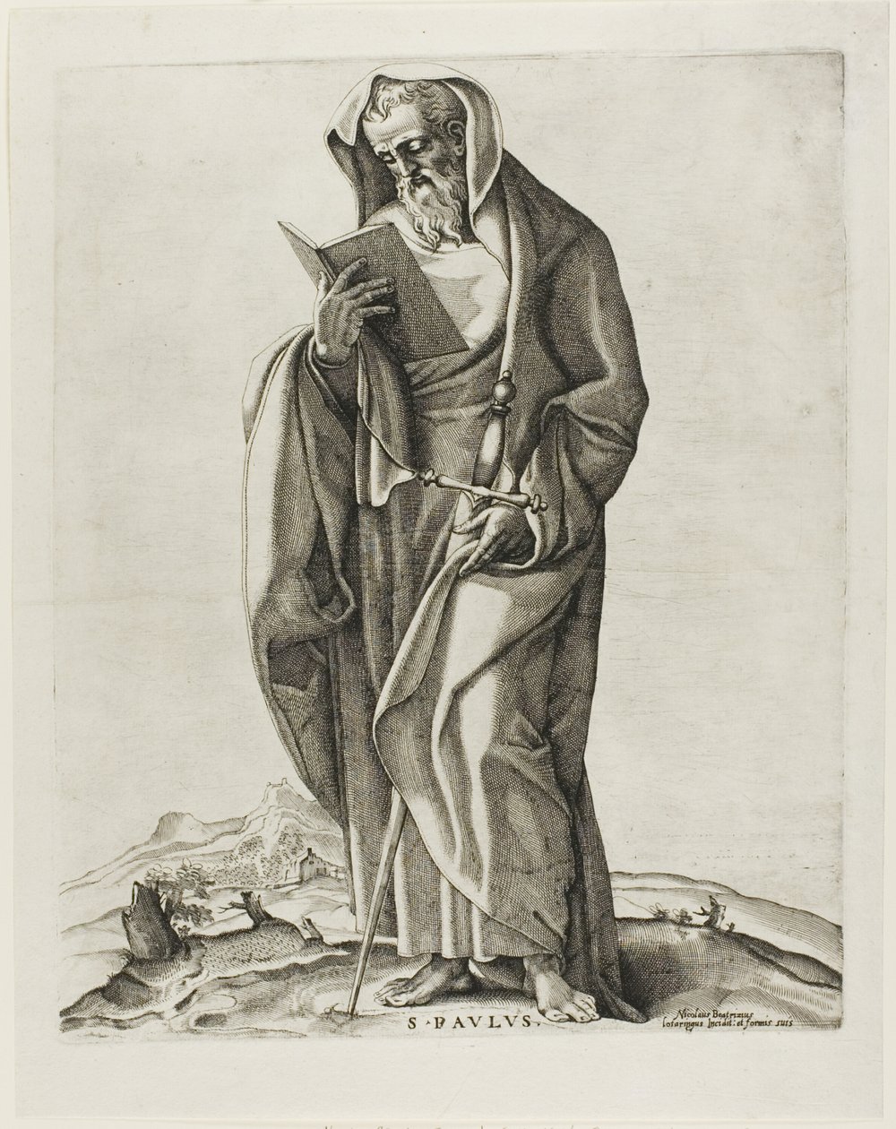 Starý muž stojící: Saint Paul od Nicolas Beatrizet