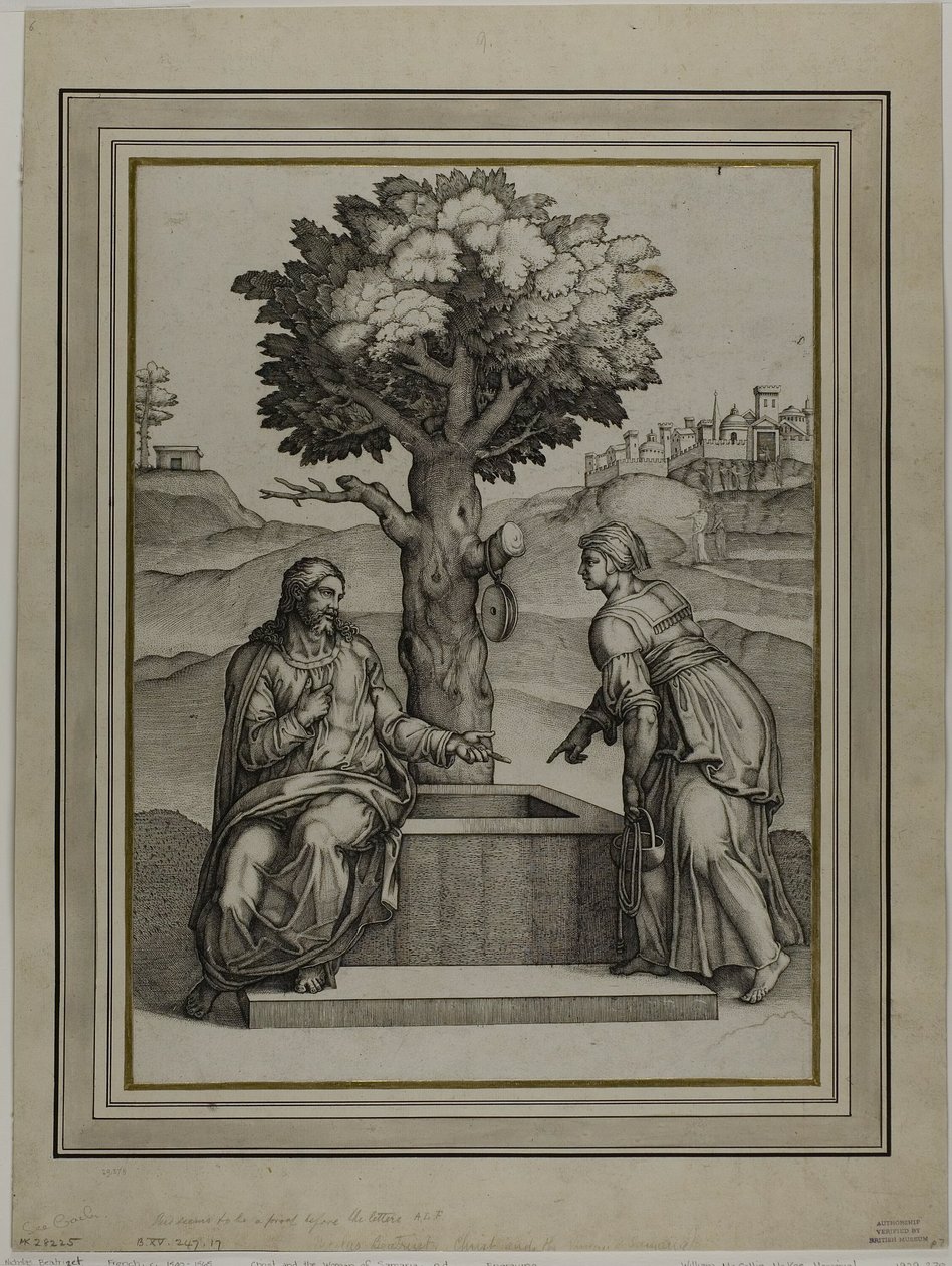 Kristus a žena Samaří od Nicolas Beatrizet