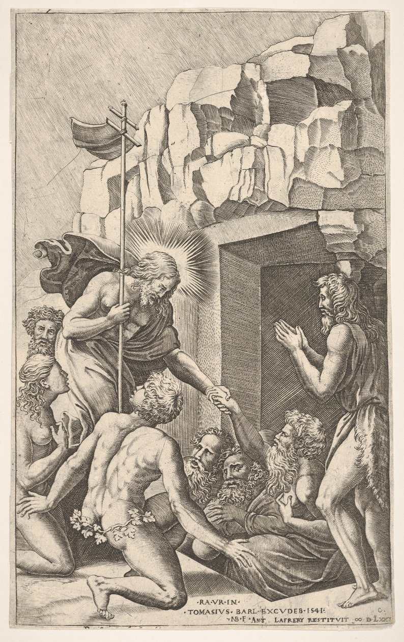 Kristus v limbu, po Raphaelovi, 1541. od Nicolas Beatrizet