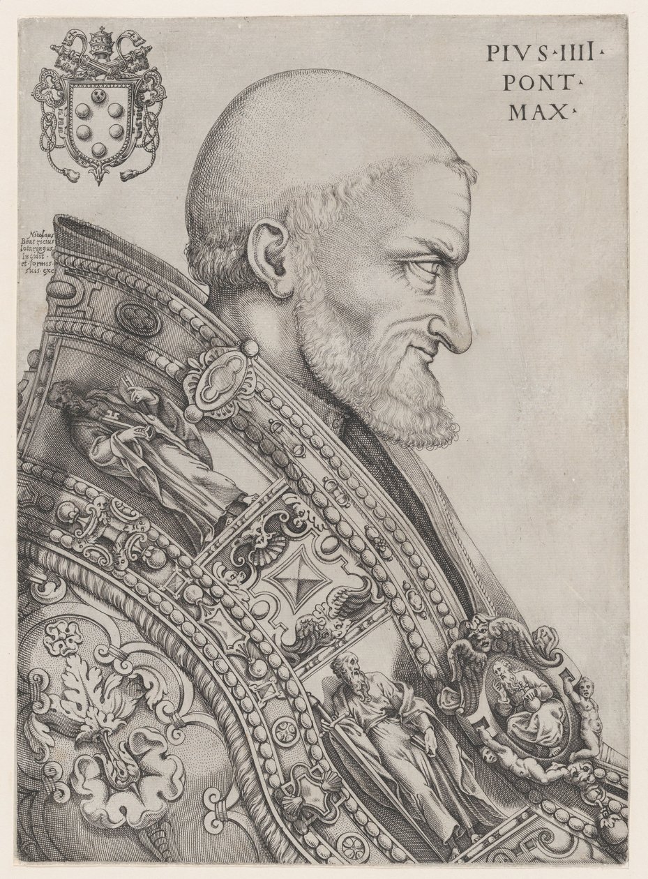 Portrét papeže Pia IV., polovina 16. stol., polovina 16. stol. od Nicolas Beatrizet