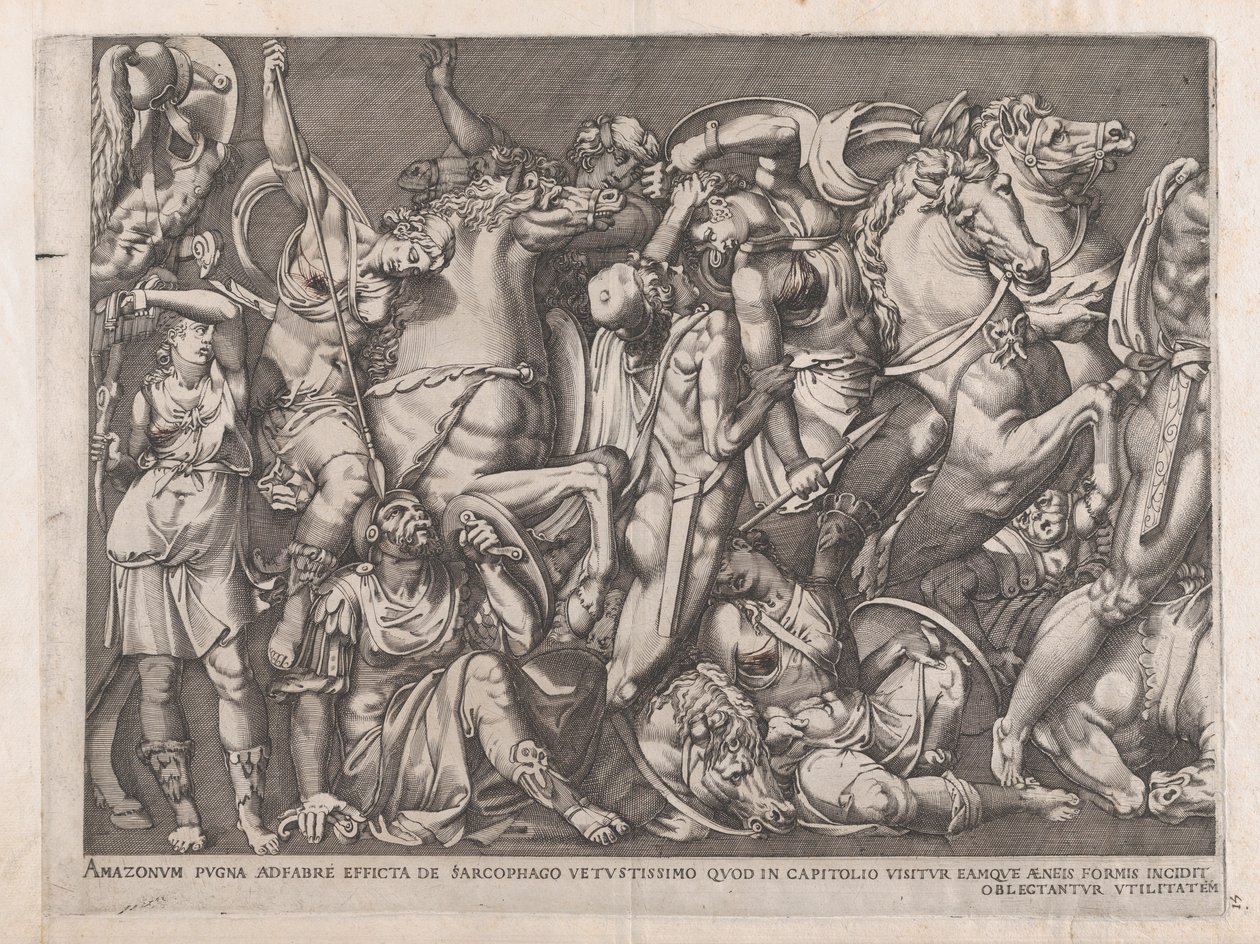Mirror of Roman Magnificence: Battle of the Amazons, 1559., 1559. od Nicolas Beatrizet