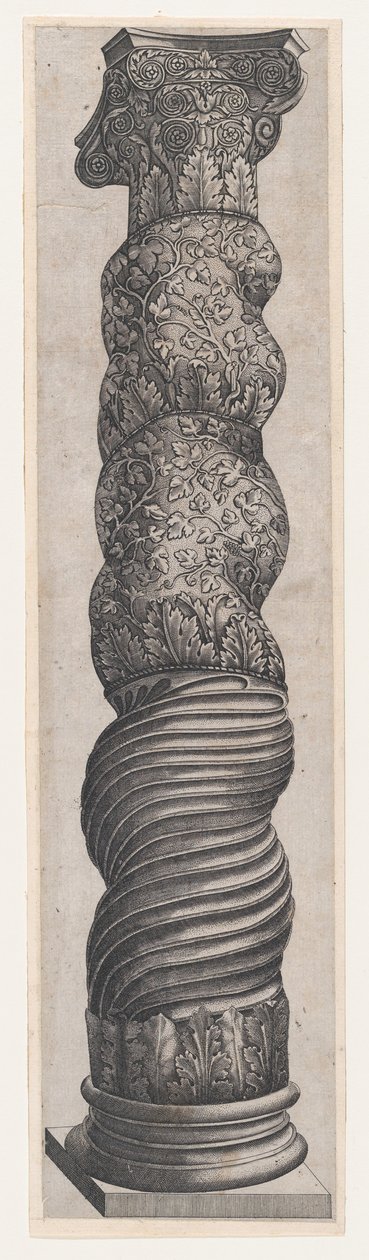 Zrcadlo římské velkoleposti: Groteskní točitý sloup v St. Petra, 16. stol..., 16. stol. od Nicolas Beatrizet