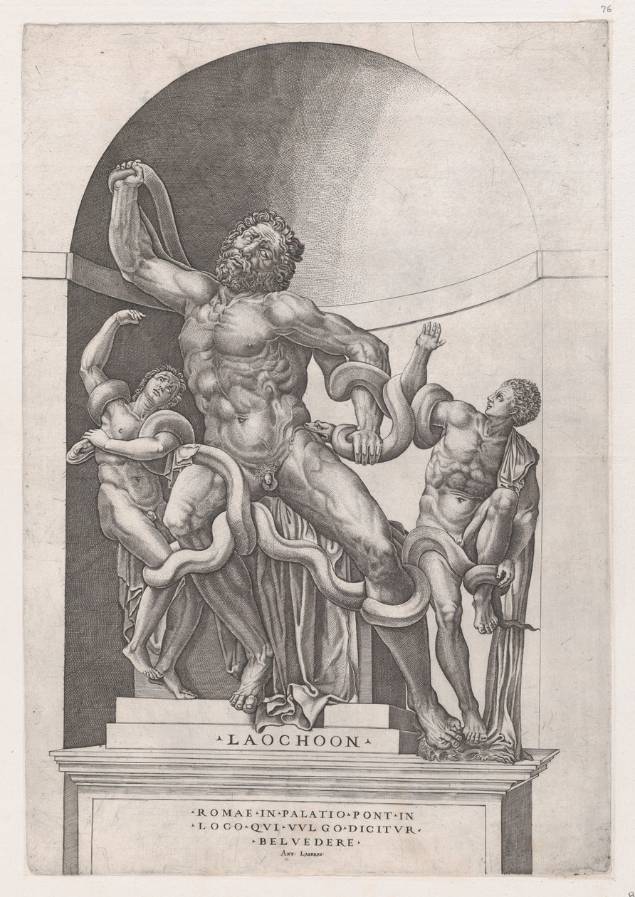 Zrcadlo římské velkoleposti: Laocoon, 16. stol., 16. stol. od Nicolas Beatrizet