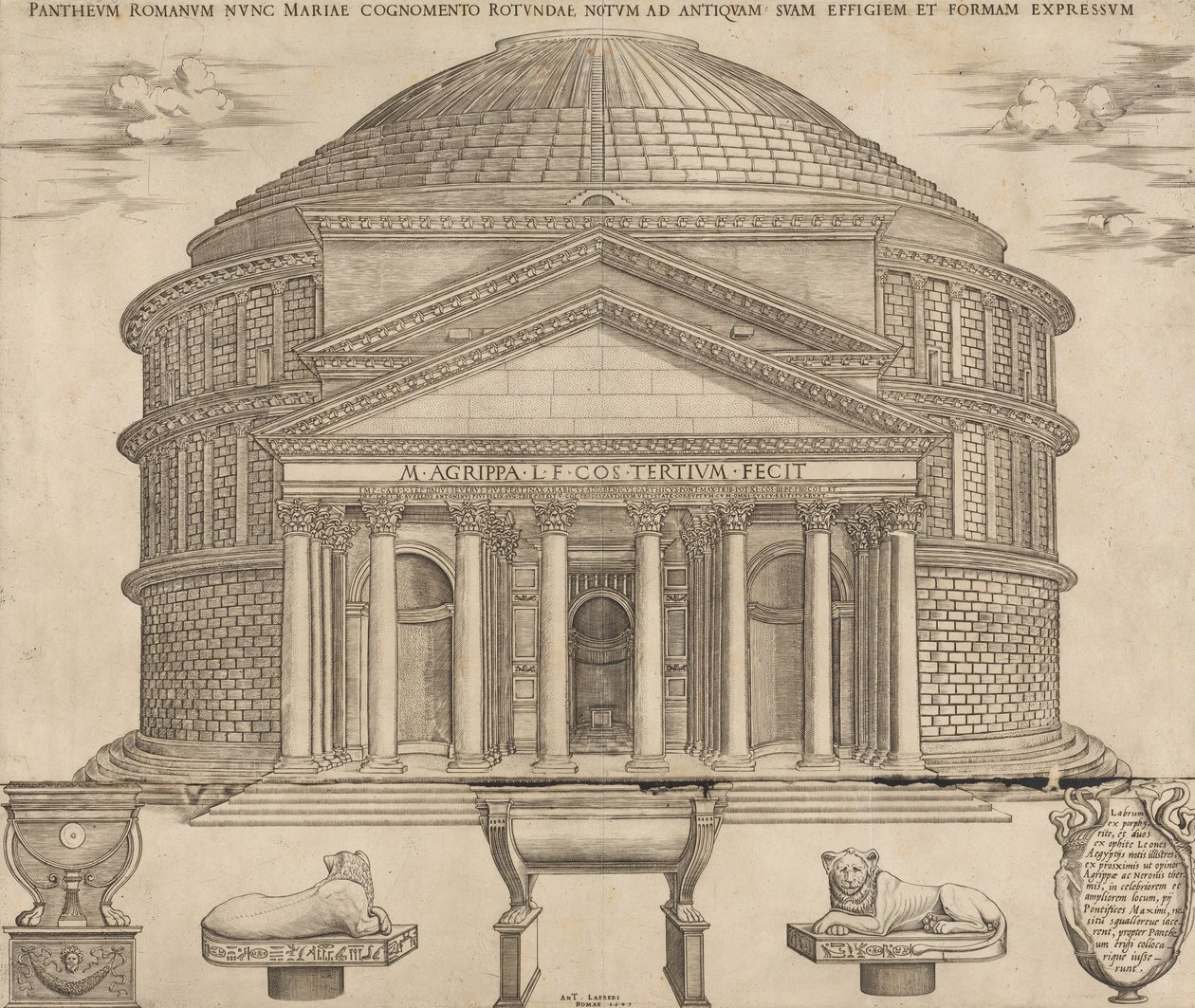 Zrcadlo římské velkoleposti: Pantheon, 1649., 1649. od Nicolas Beatrizet