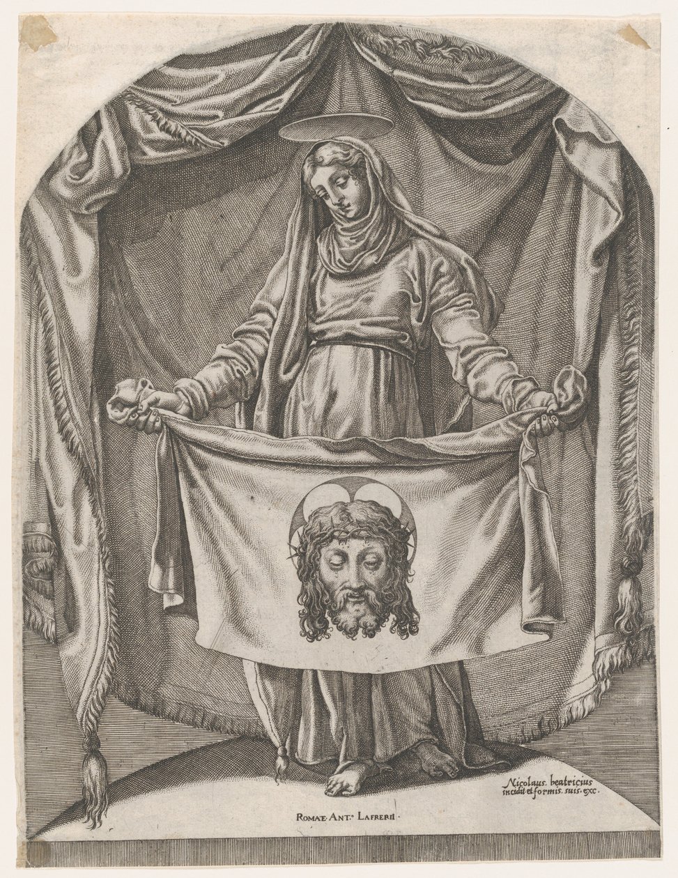 Svatá Veronika se Sudarium, po Michelangelovi, 1540-66., 1540-66. od Nicolas Beatrizet