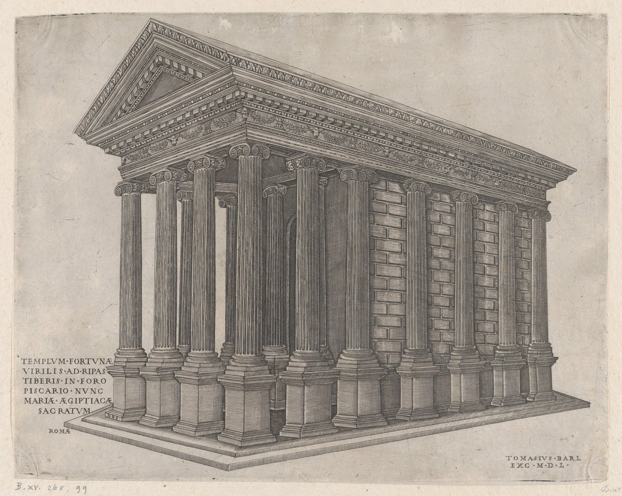 Chrám Fortuna, Řím, 1550., 1550. od Nicolas Beatrizet