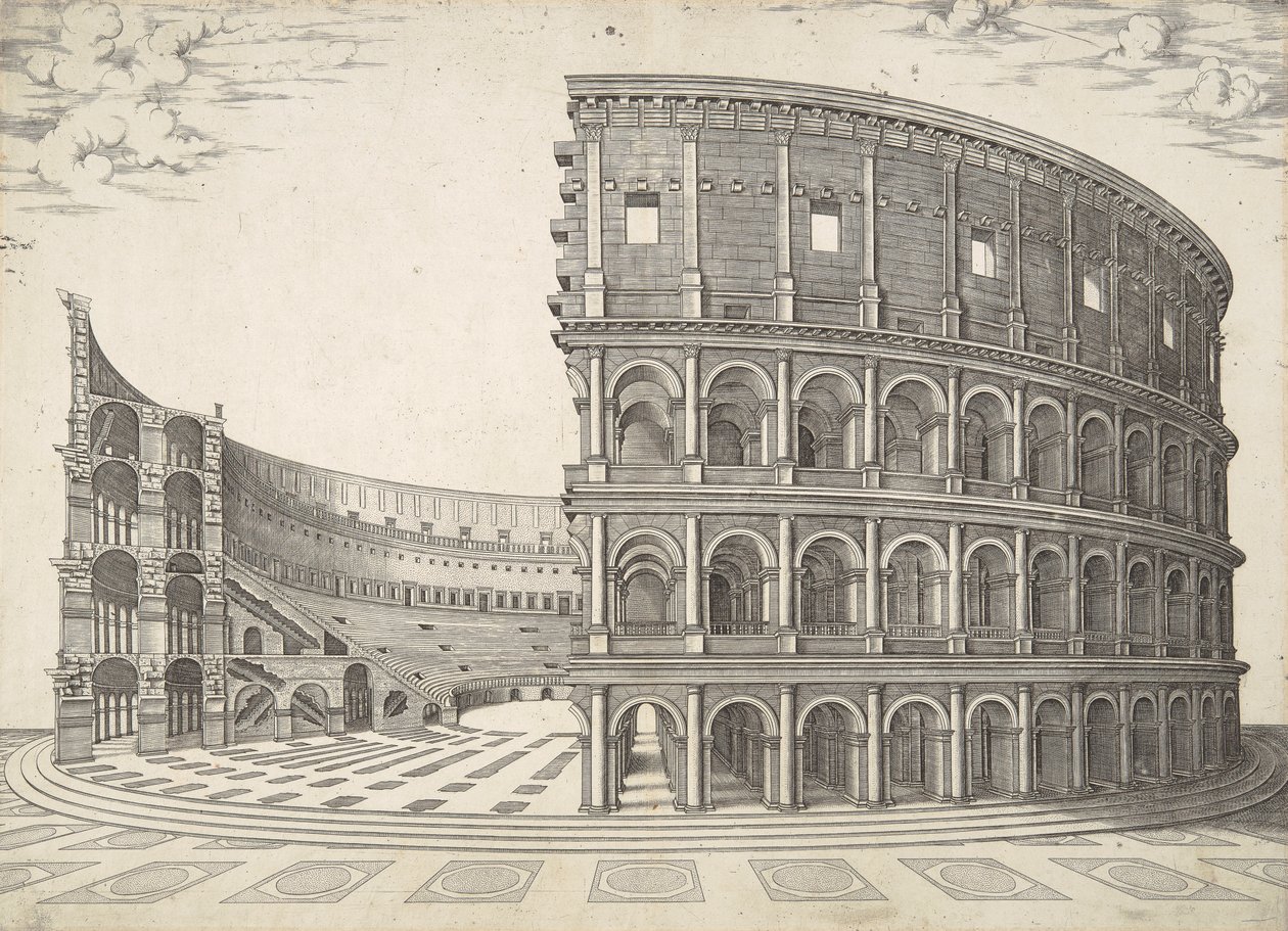 Divadlo Sive Roman Coliseum od Nicolas Beatrizet