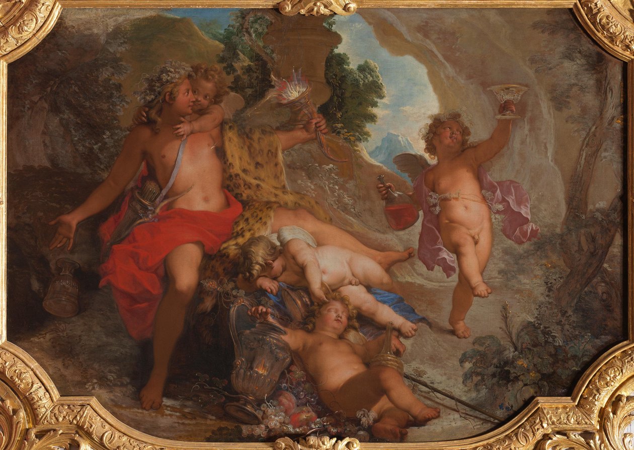 Bacchus mit vier Putten od Nicolas Bertin
