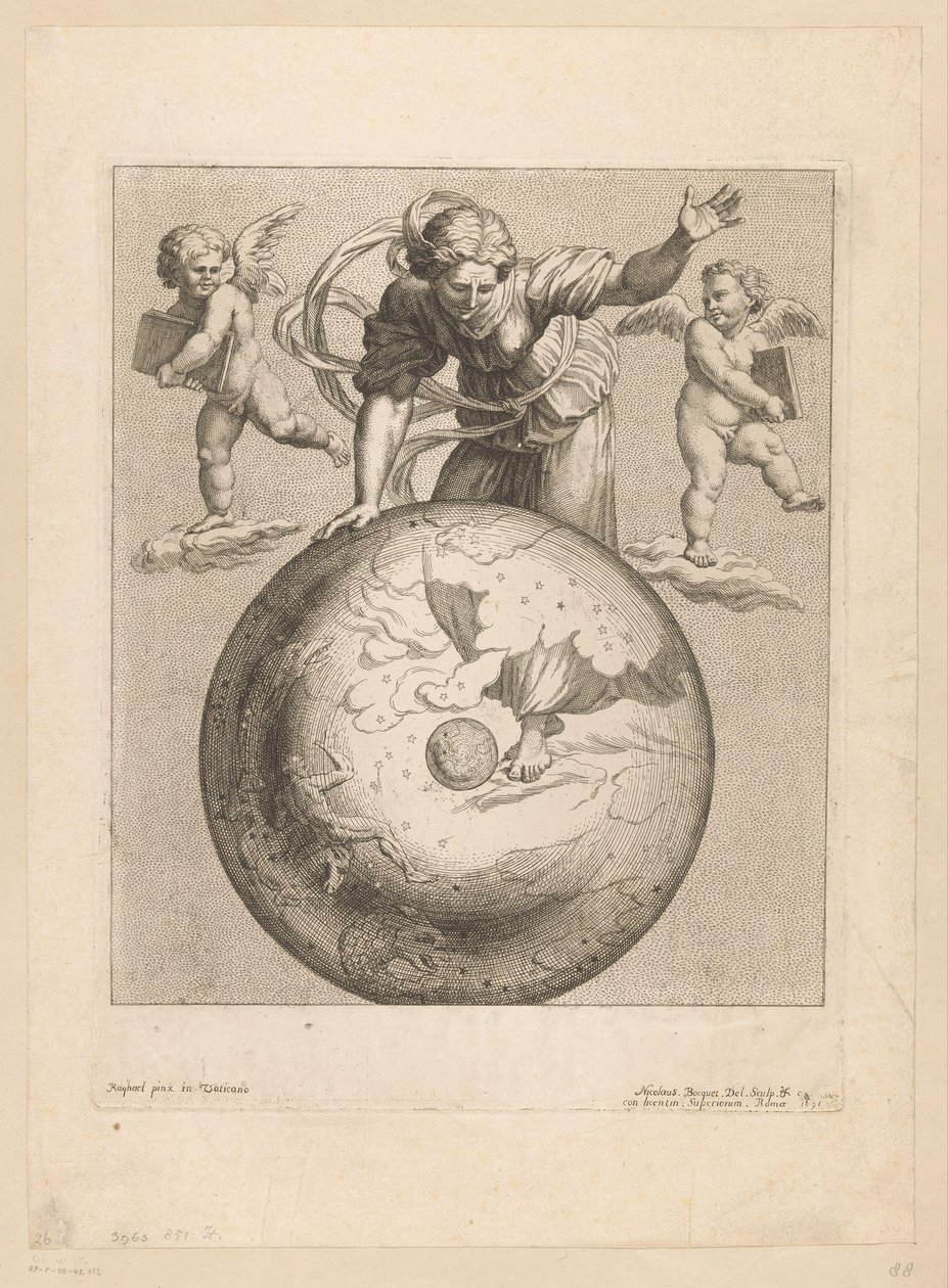 Astronomické znázornění úsvitu se dvěma putti od Nicolas Bocquet