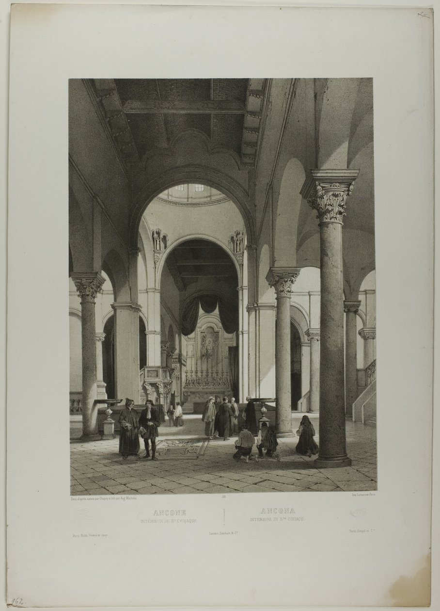 Ancona: Interiér kostela sv. Syriaka, deska 38 z Italie Monumentale et Pittoresque od Nicolas Chapuy
