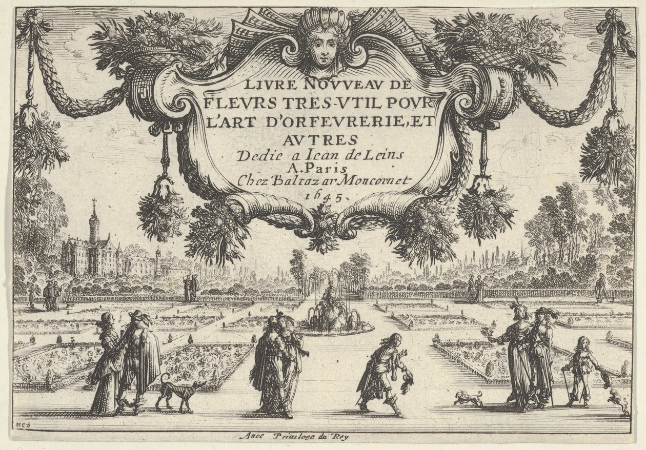 Titulní deska z Nové knihy velmi užitečných květin, 1645., 1645. od Nicolas Cochin