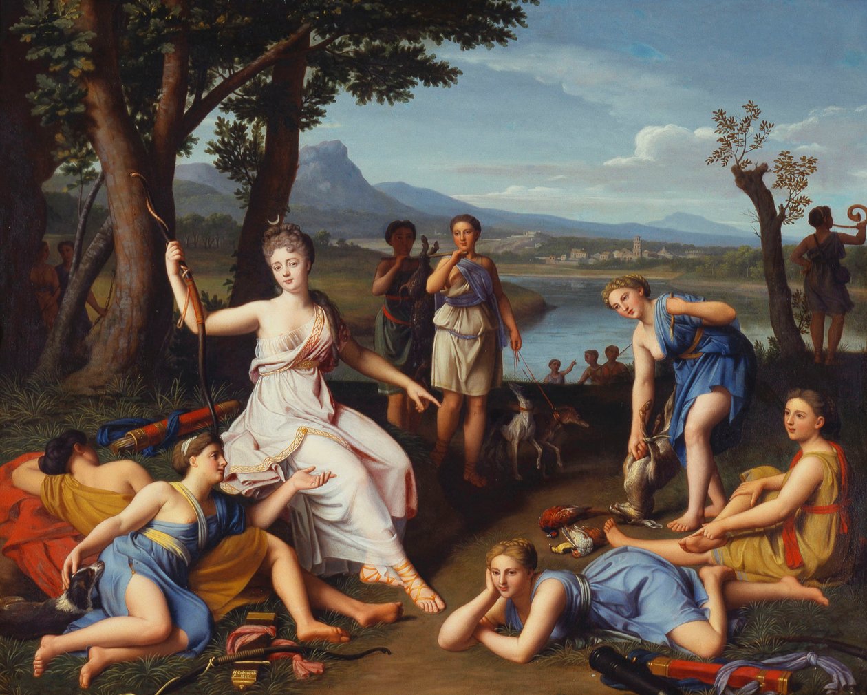 Portrét dámy jako Diana vracející se z lovu, 1698 od Nicolas Colombel