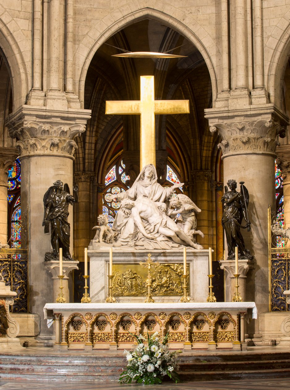 Sestoupení z kříže, hlavní oltář, Notre Dame, Paříž, asi 1695-1705 (mramor) od Nicolas Coustou