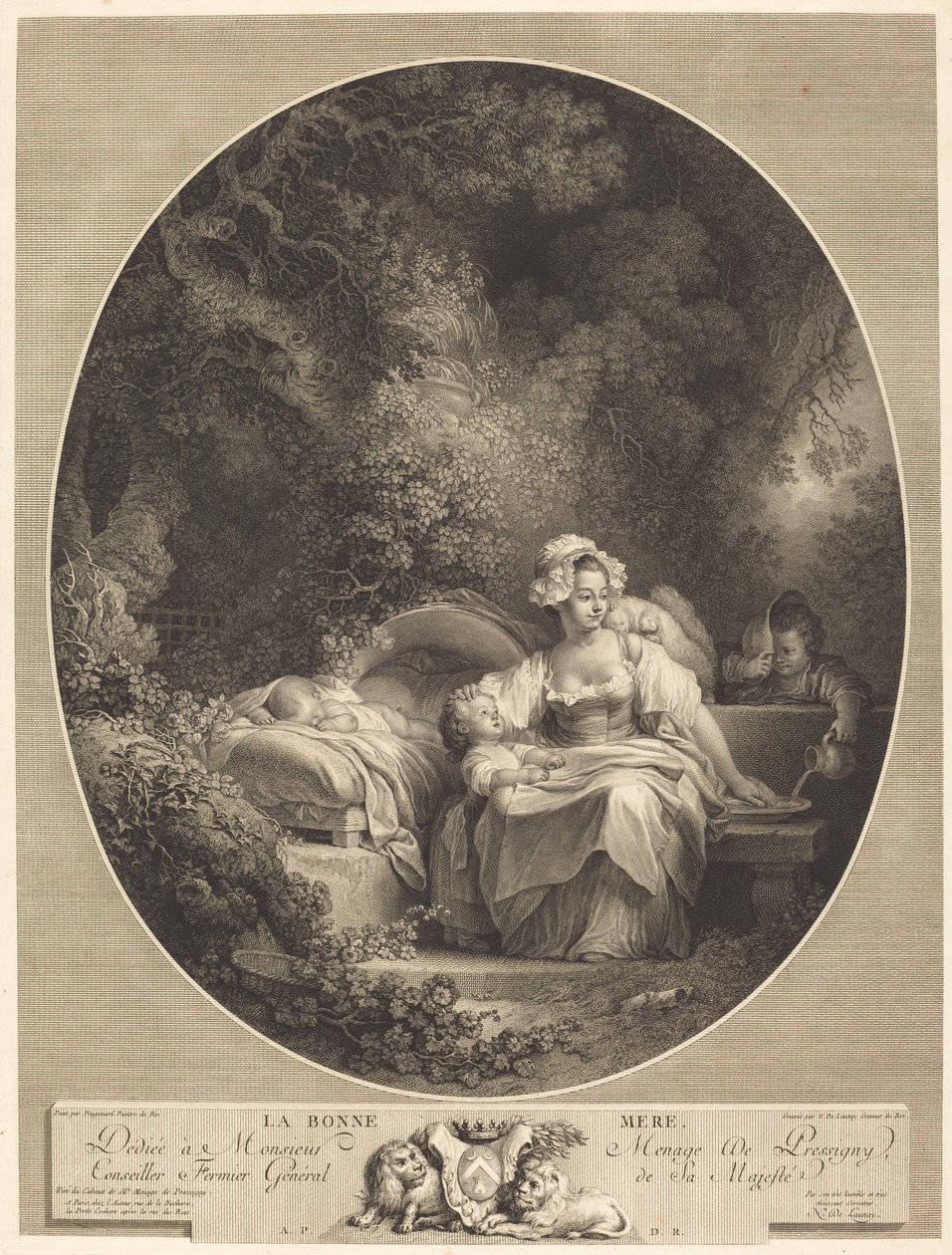 Dobrá matka od Nicolas Delaunay after Jean Honoré Fragonard
