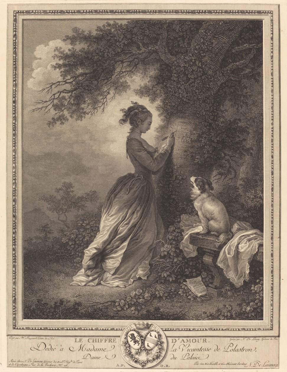 Číslo lásky od Nicolas Delaunay after Jean Honoré Fragonard