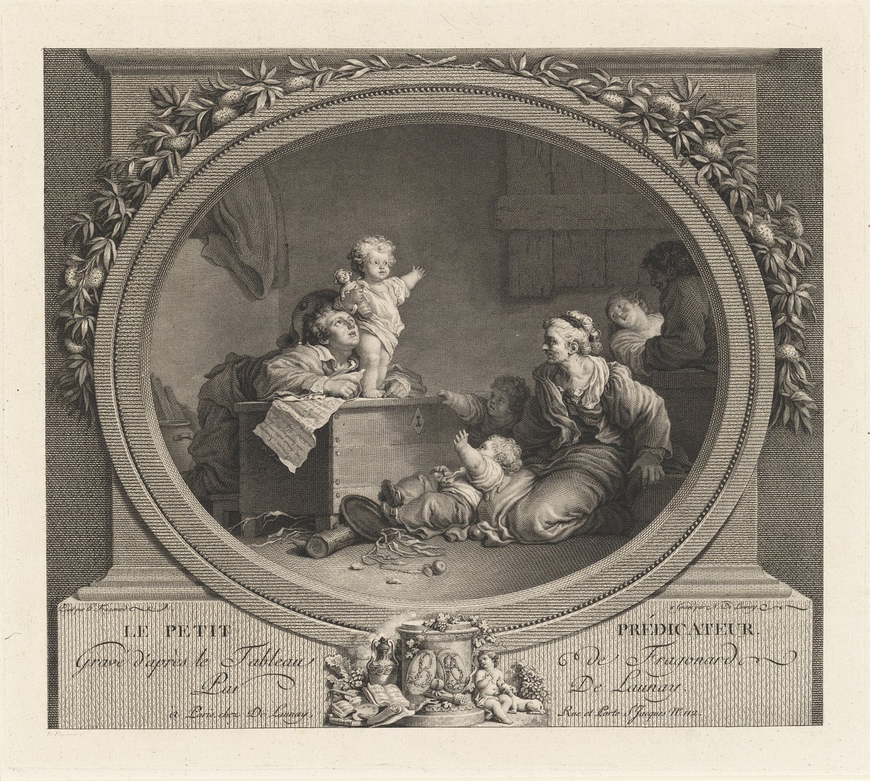 Malý kazatel od Nicolas Delaunay after Jean Honoré Fragonard