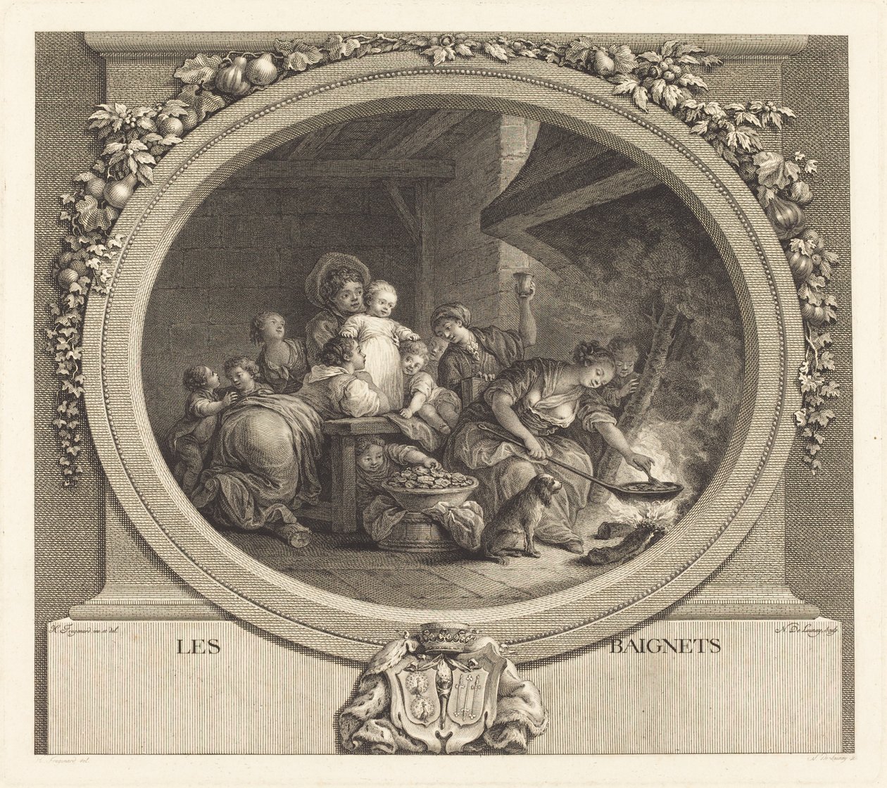 Koblihy od Nicolas Delaunay after Jean Honoré Fragonard