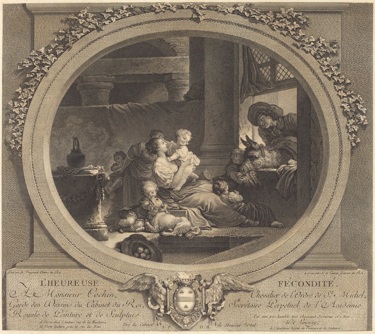 Šťastná plodnost od Nicolas Delaunay after Jean Honoré Fragonard