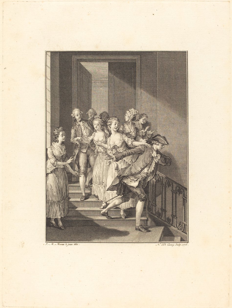 Saint-Preux pochází z žen světa od Nicolas Delaunay after Jean Michel Moreau