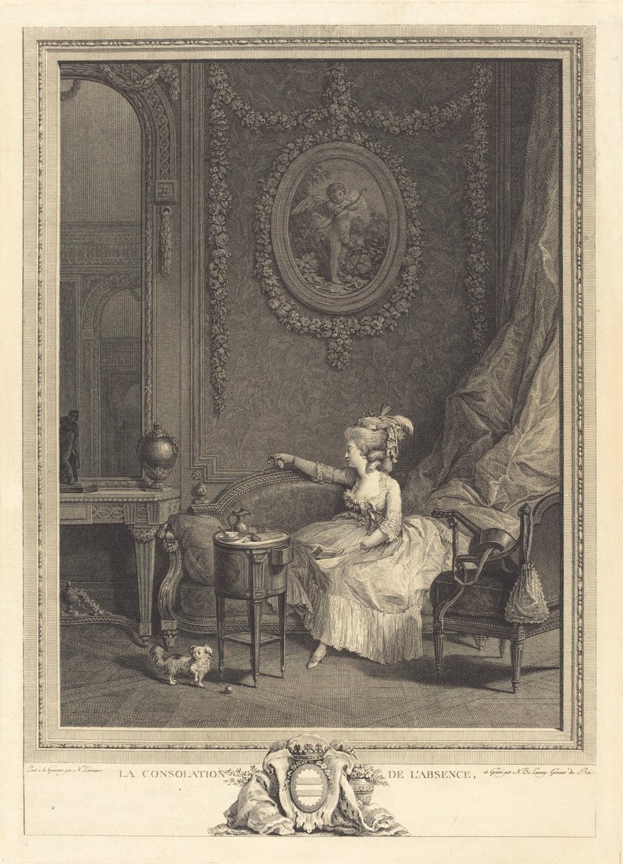 Útěcha z nepřítomnosti od Nicolas Delaunay after Nicolas Lavreince