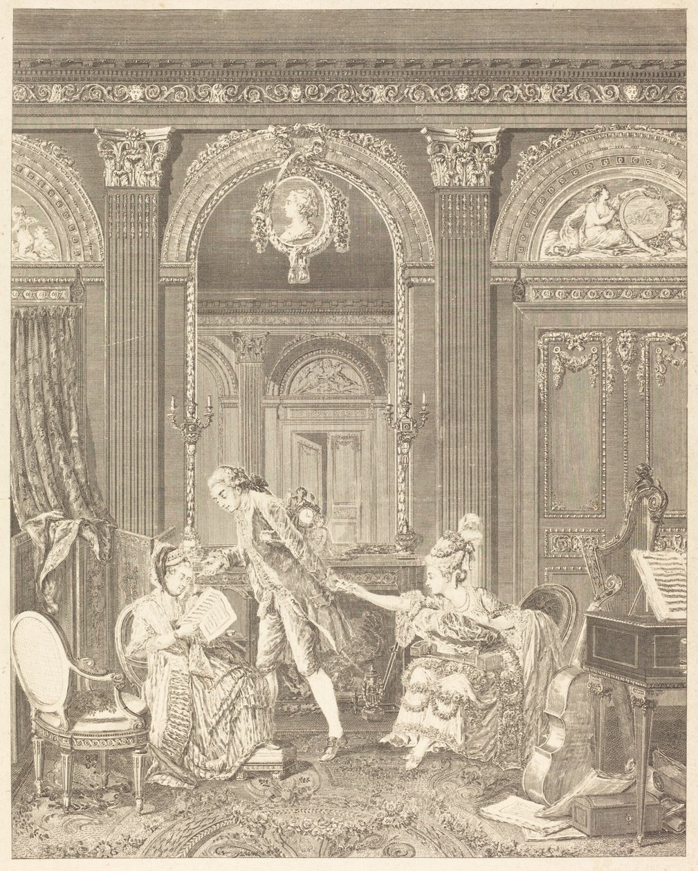 Sladký lístek od Nicolas Delaunay after Nicolas Lavreince