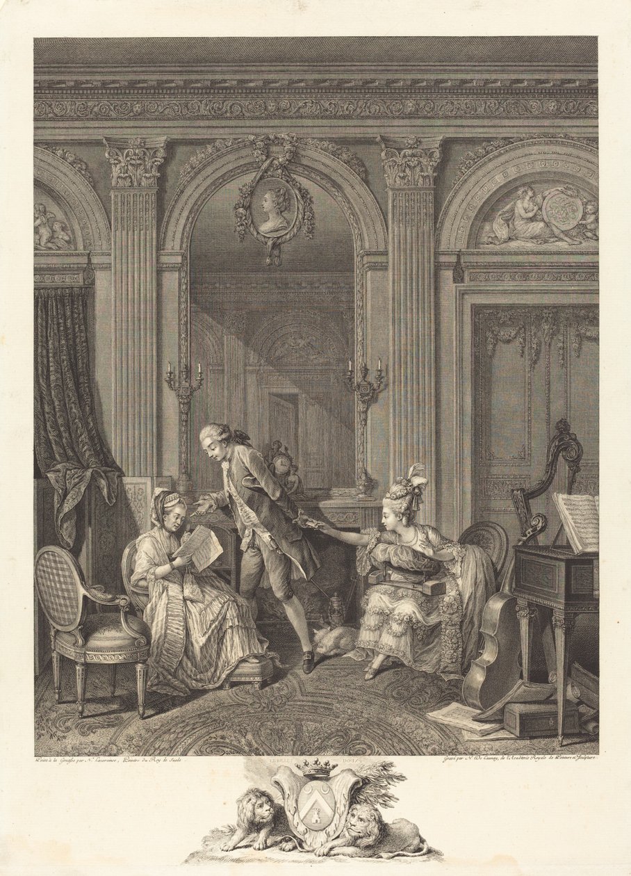 Sladký lístek od Nicolas Delaunay after Nicolas Lavreince