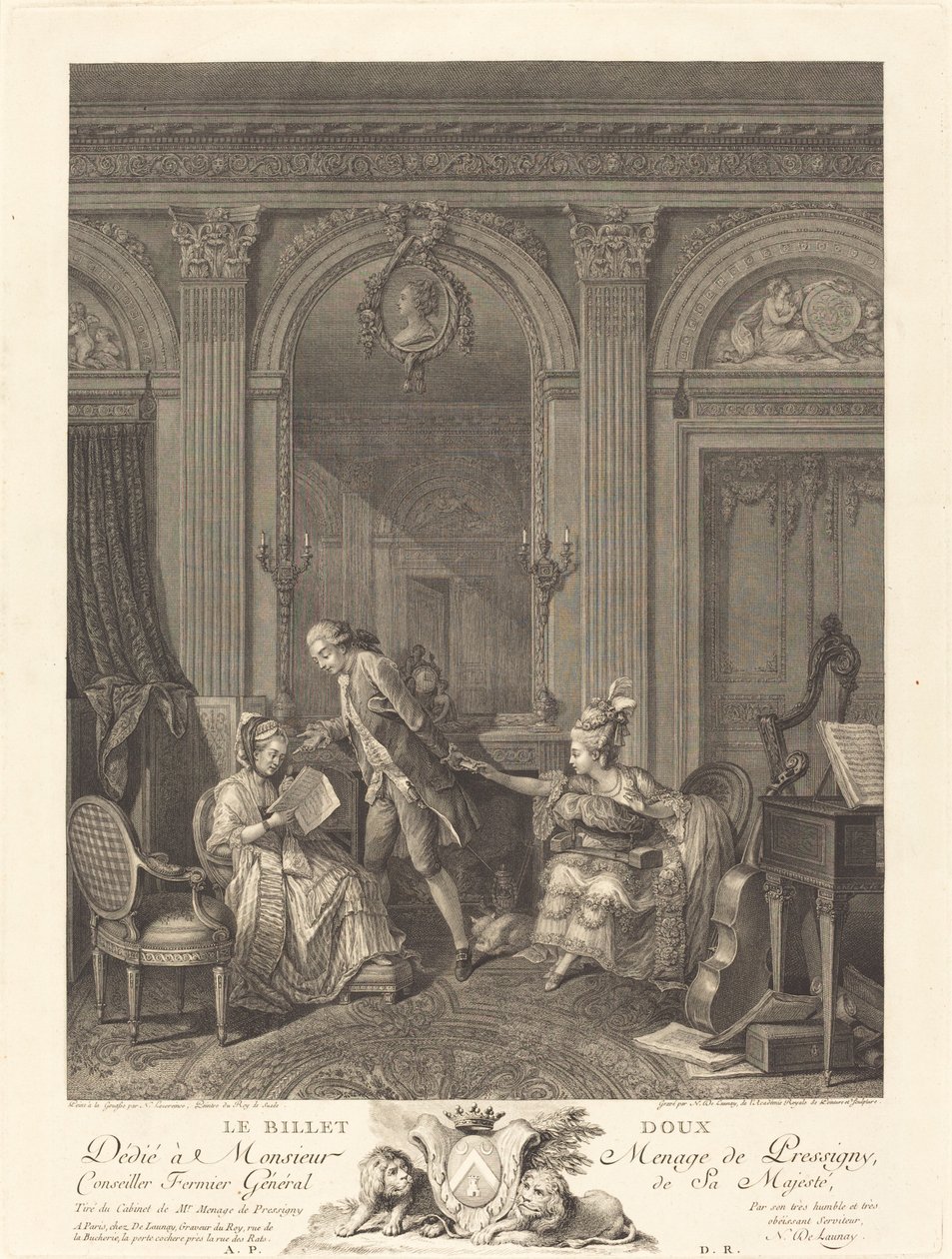 Sladký lístek od Nicolas Delaunay after Nicolas Lavreince