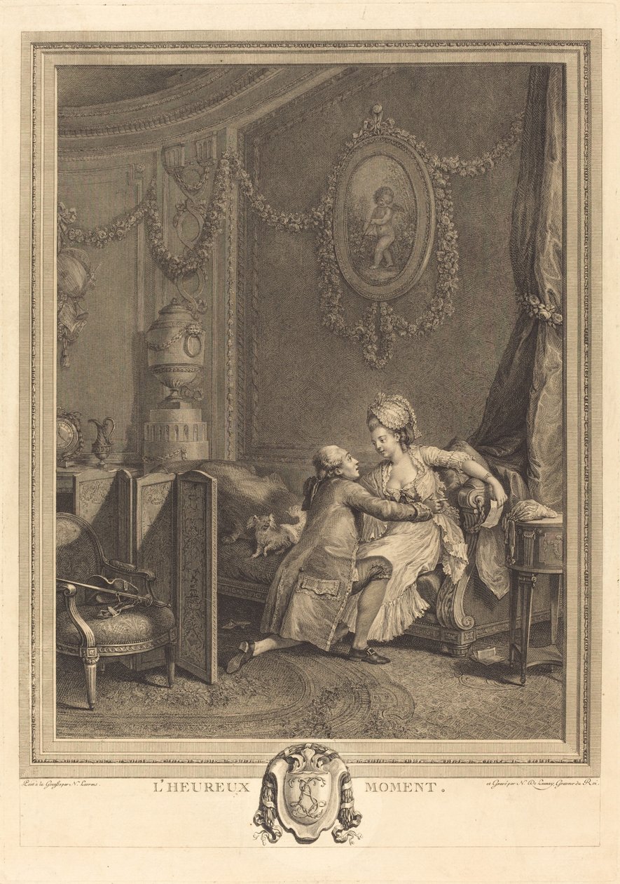 Šťastný okamžik od Nicolas Delaunay after Nicolas Lavreince