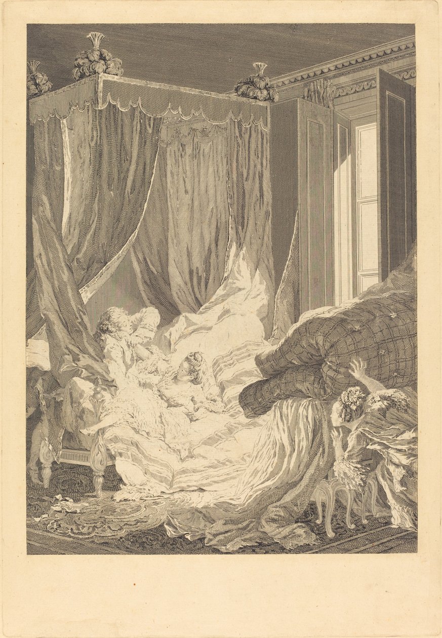 Indiskrétní manželka od Nicolas Delaunay after Pierre Antoine Baudouin