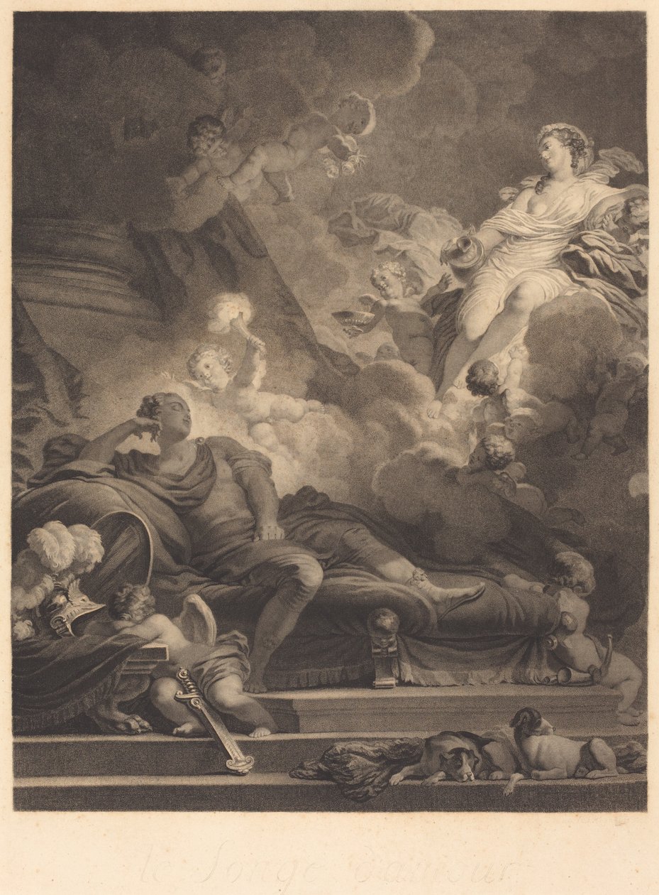 Sen lásky od Nicolas François Regnault after Jean Honoré Fragonard