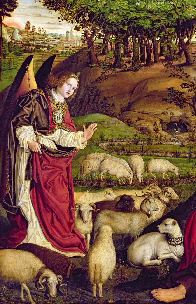 Triptych Mojžíše a hořící keř, kolem roku 1476 (detail z roku 173010) od Nicolas Froment