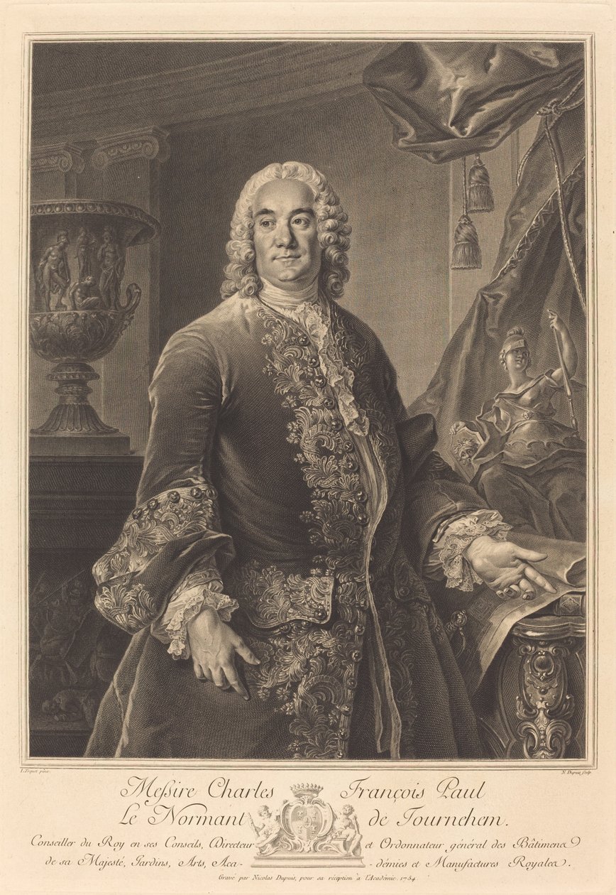 Charles Francois Paul Le Normant de Tournehem od Nicolas Gabriel Dupuis after Louis Tocqué