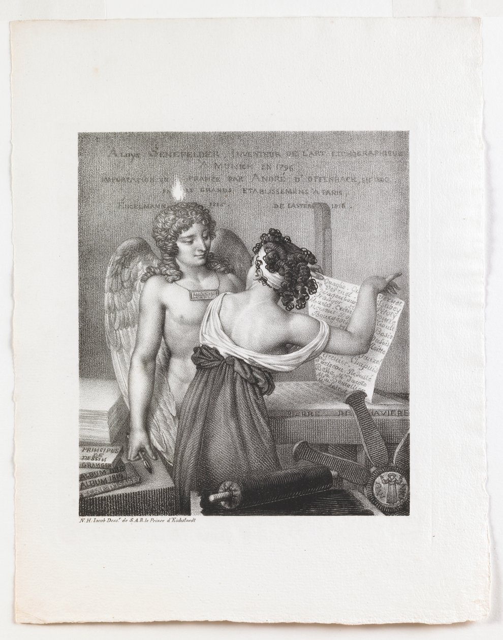 Génius litografie od Nicolas Henri Jacob