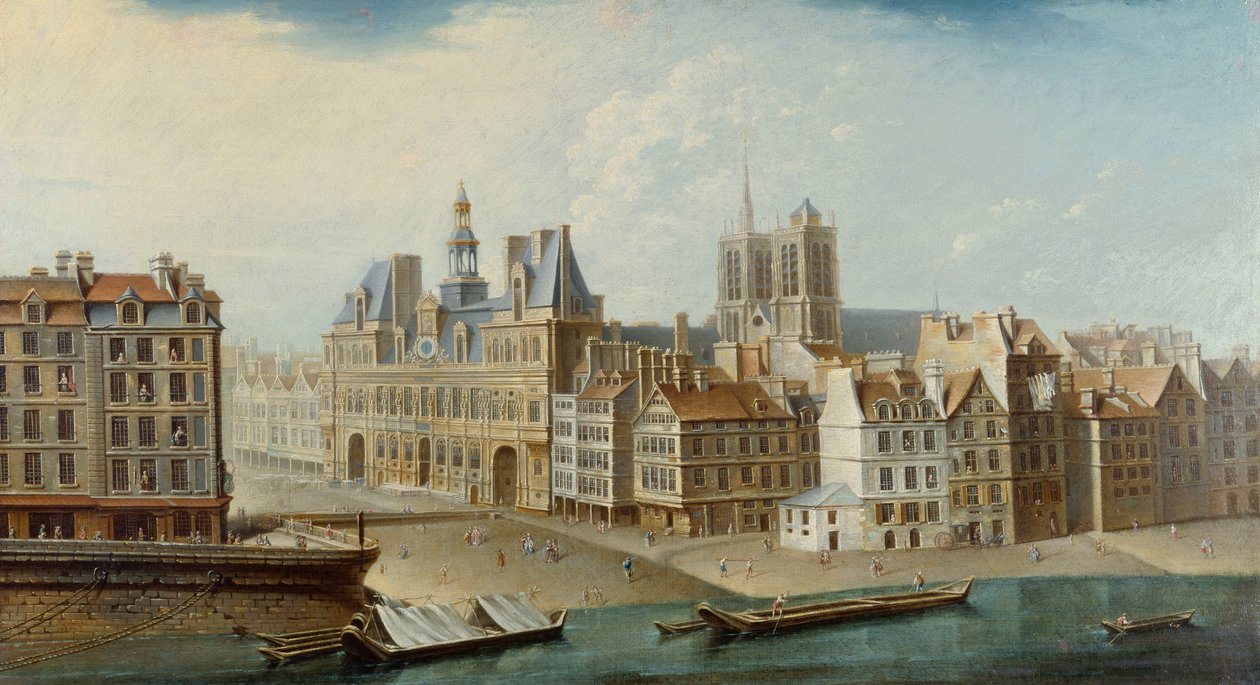 Radnice a náměstí Place de Grève, 1753. od Nicolas Jean Baptiste Raguenet
