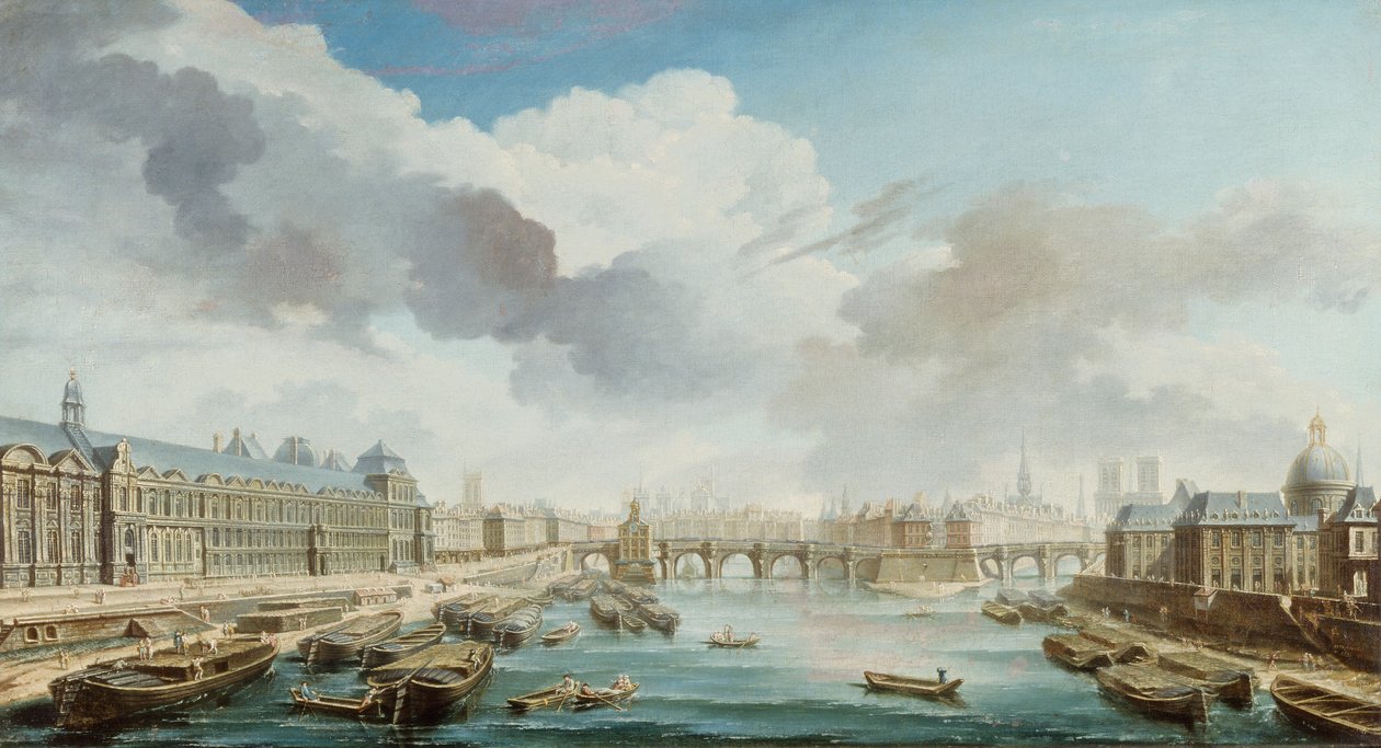 Louvre, Pont-Neuf a Collège des Quatre-Nations, 1755. od Nicolas Jean Baptiste Raguenet