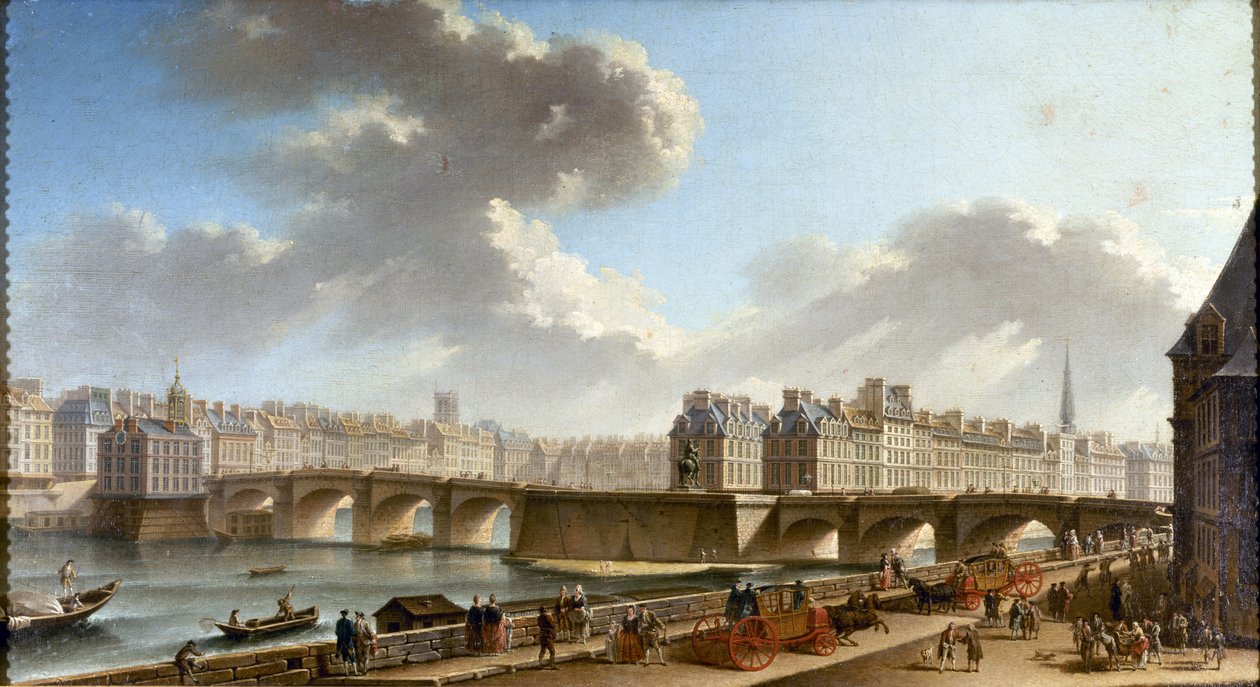 Pont-Neuf a město, při pohledu z Quai de Conti, 1772. od Nicolas Jean Baptiste Raguenet