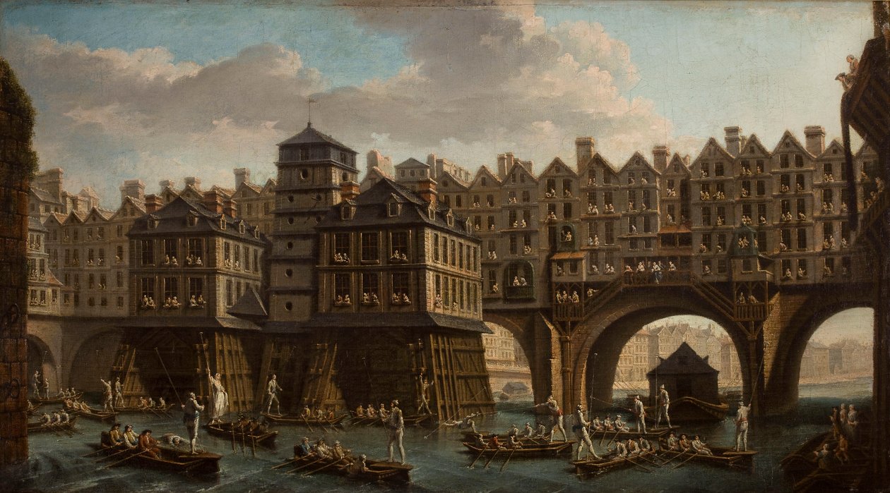 Soutěž námořníků, mezi Pont Notre Dame a Pont-Au-Change, Paříž, 1756. od Nicolas Jean Baptiste Raguenet