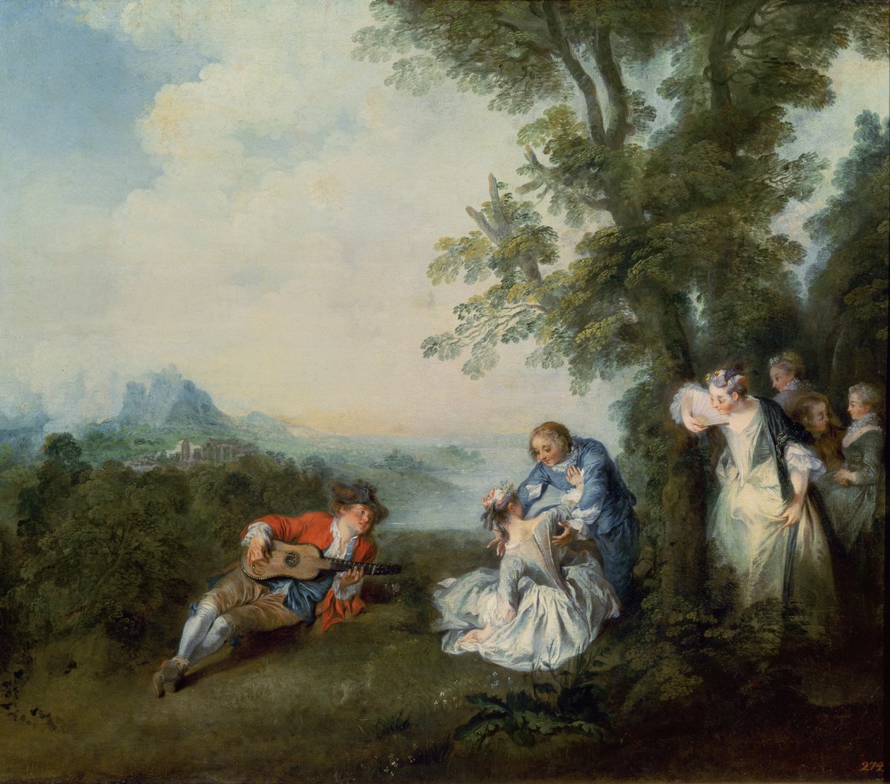 Společnost na okraji lesa, 1720 od Nicolas Lancret