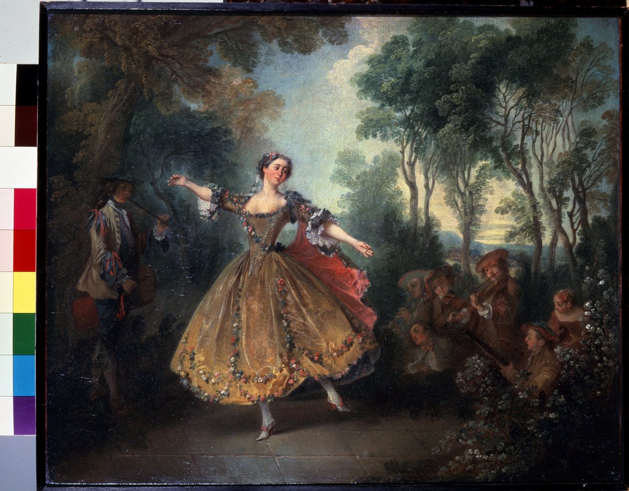 ""Tančící camargo"" (Miss Camargo Dancing) Marie Anne de Cupis Camargo nazývala Camargo (1710-1770) tanec. Obraz Nicolase Lancreta (1690-1743) Počátek 18. století Rozměr 45x55 cm Muzeum Ermitáž, Petrohrad od Nicolas Lancret