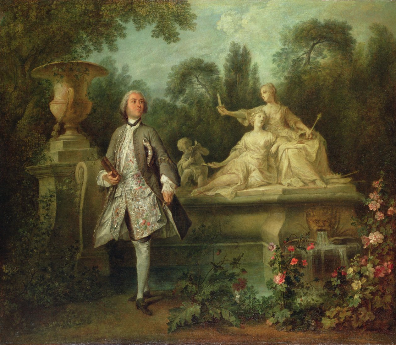 Portrét herce Grandvala, kolem roku 1742 (olej na plátně) od Nicolas Lancret