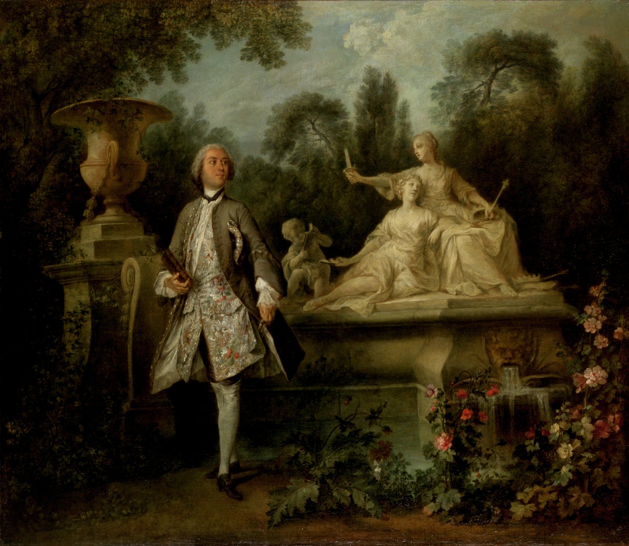 Portrét herce Grandvala, kolem roku 1742 (olej na plátně) od Nicolas Lancret