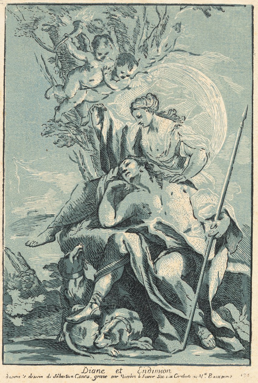Diana a Endymion od Nicolas Le Sueur after Sebastiano Conca